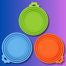 3 Pack Pet Food Can Covers Universal Can Lids Safe/Silicone Dog Cat Food Can Lid