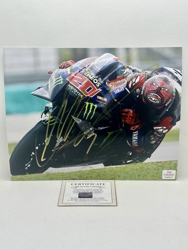 FABIO QUARTARARO YAMAHA #20 MOTOGP CERTIFICATE HAND SIGNED AUTOGRAPH 8X10 COA - Bild 1 von 1