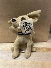 1999 Taco Bell Chihuahua Talking Dog Plush 6" Free Tacos Sign in Mouth No Sound