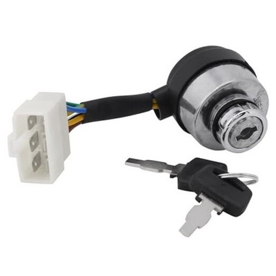 Ignition Switch with Key, 6 Wire Car Start Key Switch with 2Pcs Keys, Ignition