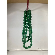 Green Jadeite Bead Necklace   Natural Gemstone Round Beads Jewelry