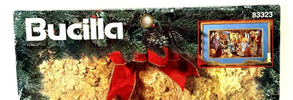 Vintage Bucilla Contado Punto de Cruz Bordado "Benes" Navidad Foto 2 de 4