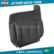 Driver Back Seat Cover Leather Dark Gray For 99-02 GMC Sierra Chevy Silverado