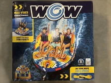 WOW Sports Max Vibes Inflatable Towable Tube for 3 Riders – Brand New