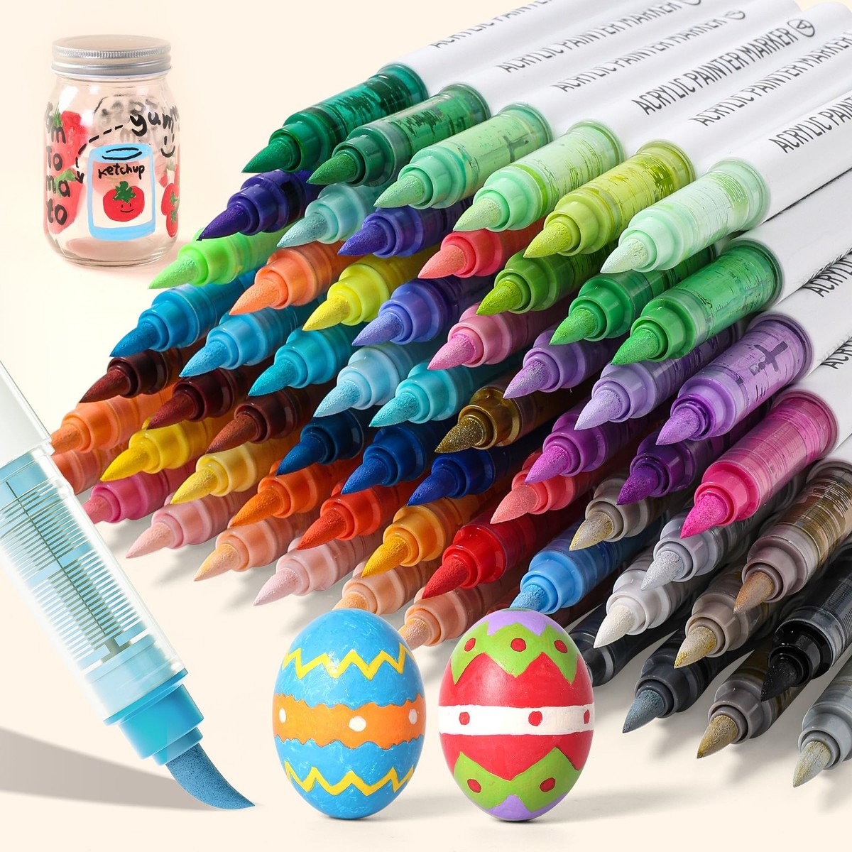 Ohuhu Alcohol Markers 36 Brown Tones Colors Acrylic , Soft Brush Tip Paint Pens Paint Markers