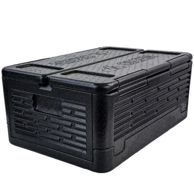 TENZO-R Warmhaltebox Kühl Thermo Isolierbox faltbar Schwarz 38,5L 600x400x260mm