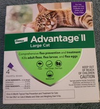 Advantage II for Cats over 9 lbs Fleas Ticks 4 Pack US EPA APPROVED