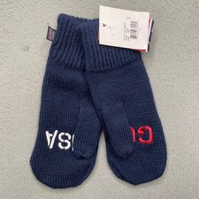 Team USA Unisex Mittens 100 Cotton Navy Blue Cable Knit One Size Olympic Gear