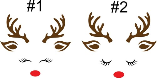 Reindeer Face Christmas Holiday Yeti Tumbler Vinyl Decal U Choose Size & Color - Picture 1 of 2