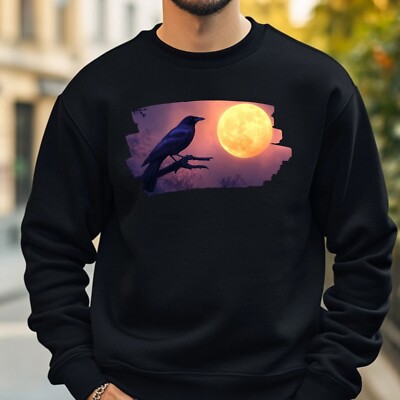 Crow At Full Moon Sweatshirt Cosy And Perfect For Any Occasion S To 4XL
