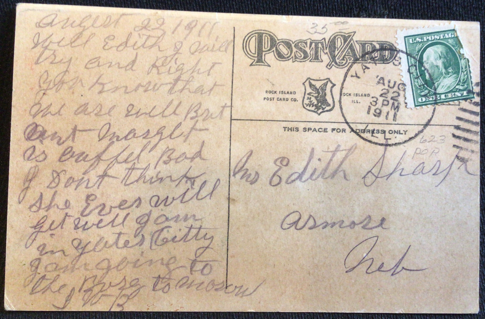 Yates City Illinois Main Street Vintage 1911 Postcard eBay