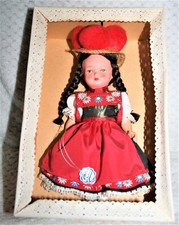 Petite poupée ancienne en rhodoide dans sa boîte