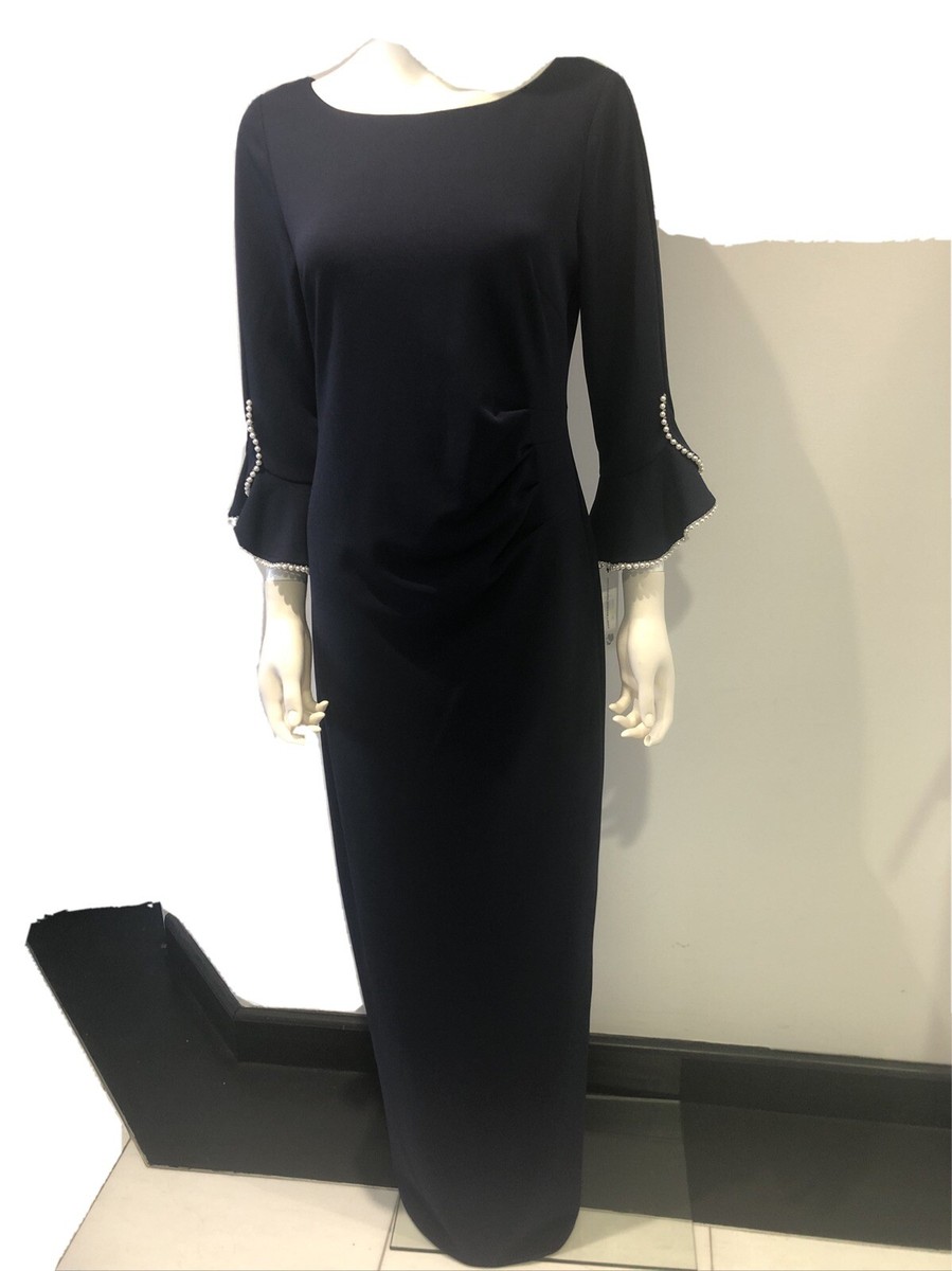 Karl Lagerfeld Formal Dress Navy Pearl Size 4Long Sleeves