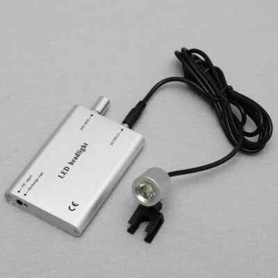 Dental LED Head Light Lamp headlight for Surgical Loupes Glasses silver