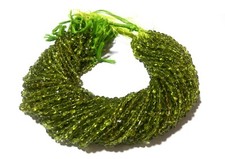 Peridot Coin Smooth Plain 4-6mm Natural Gemstone Beads 18"Inch 1 Strand
