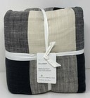 Pottery Barn Bryce Check FULL / QUEEN Duvet Cover ~ Charcoal Gray Black