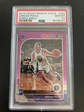 2019-20 Jordan Poole Purple Disco Hoops Premium Stock Rookie PSA 10 GEM MINT