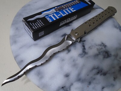 Cold Steel Ti-Lite Kris Folding Dagger Pocket Knife Serrated Aus-10A 26SXK6S 13''