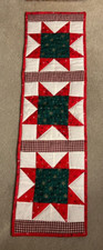 Quilted Christmas Star Handmade Table Runner 39 1/2" x 11 1/2"