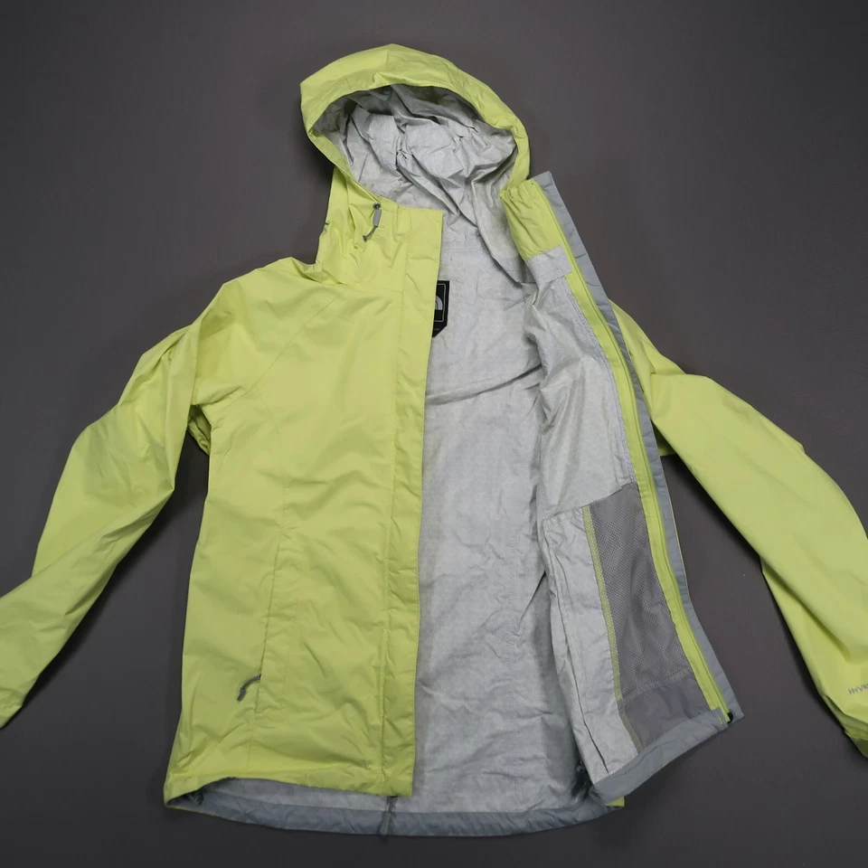 Chaqueta cortavientos The North Face para mujer pequeña amarilla Venture Hyvent 2,5 L con capucha Foto 3 de 4