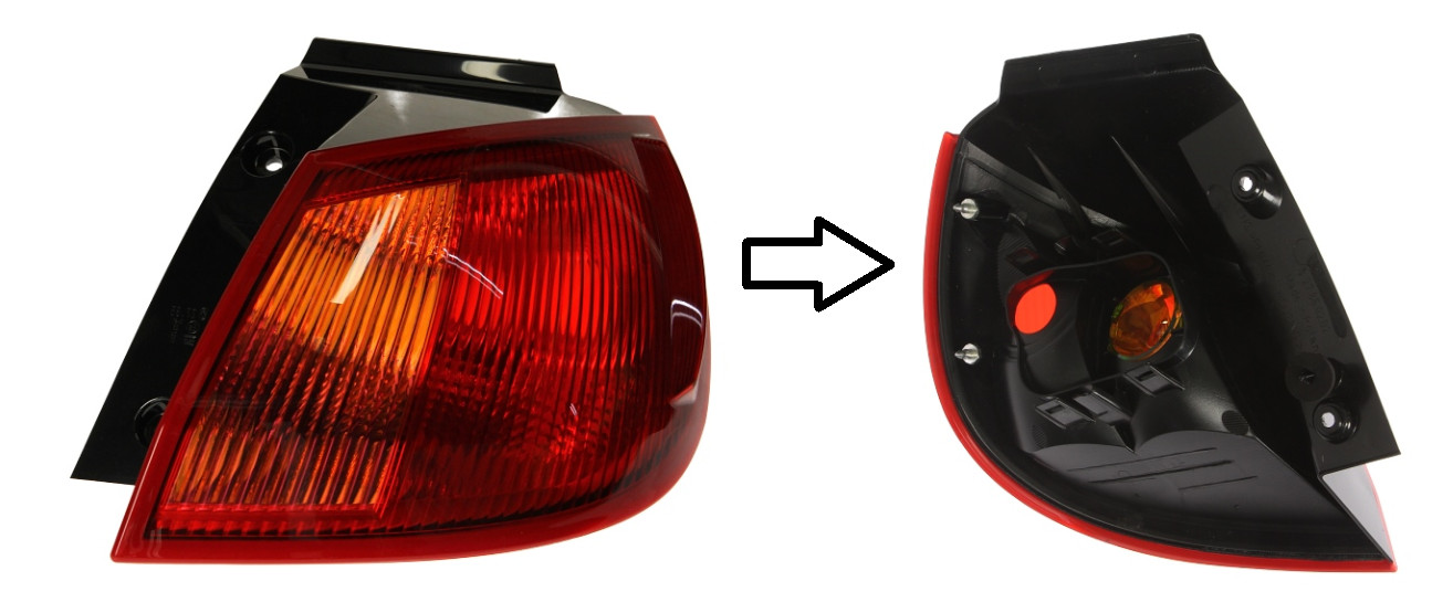 Feu arrière droit original Mitsubishi Colt VI 3 portes 2004-2012 en plastique ABS rouge