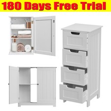 Bathroom Floor Cabinet Storage Cupboard Shelf Free Standing Drawer Bay Furniture