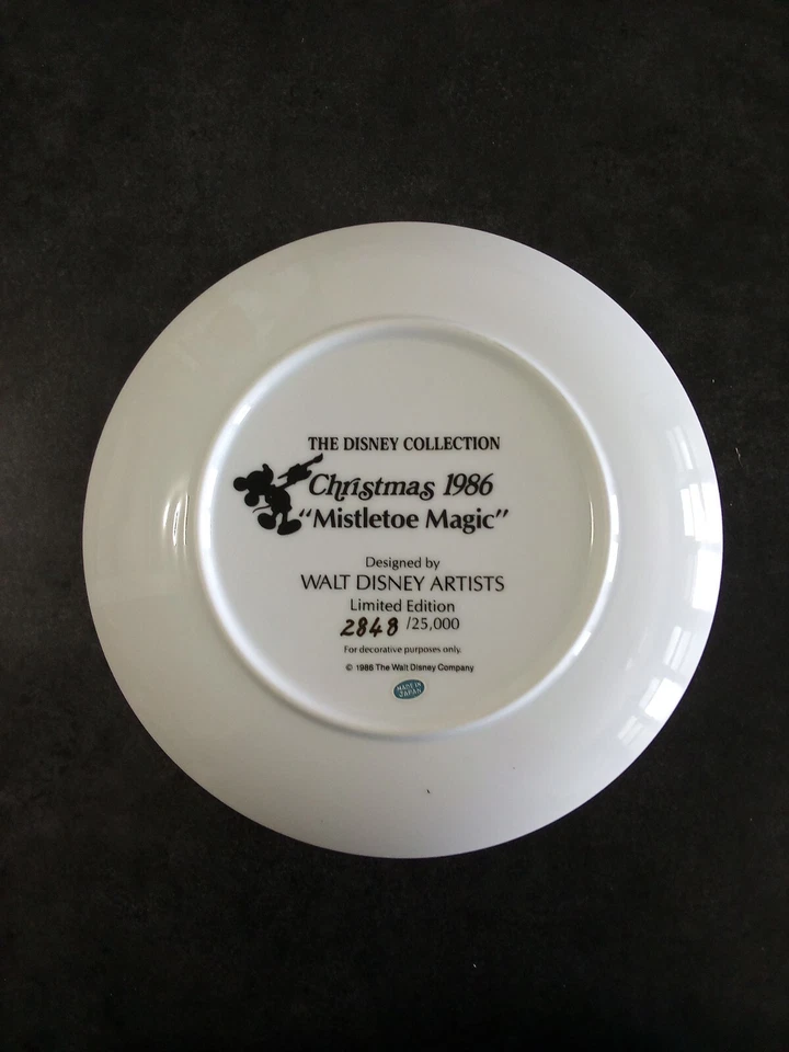 Plato Disney Mickey & Minnie 1986 “Mistletoe Magic” Edición Limitada #2848 Foto 2 de 2