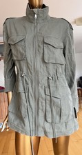 Avec Les Filles Jacket, Khaki Light Summer Blazer, 100% Linen Field Jacket S