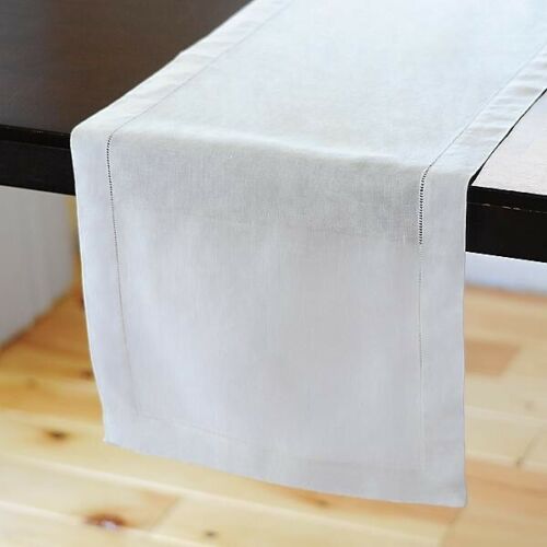 100% Linen Hemstitch TABLE RUNNER - Fine Dining Table Cloth Cover - 35 x 180CM - Picture 2 of 2