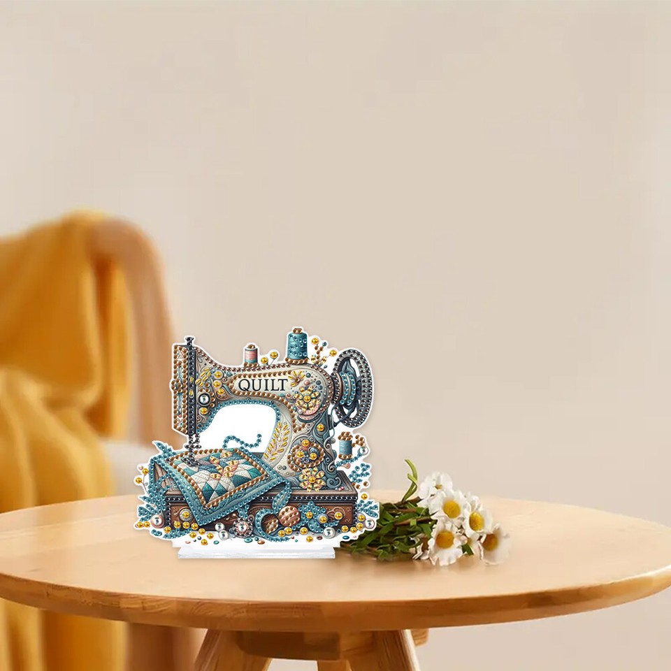 Sewing Machine Special Shaped Desktop Diamond Art Kits for Adults