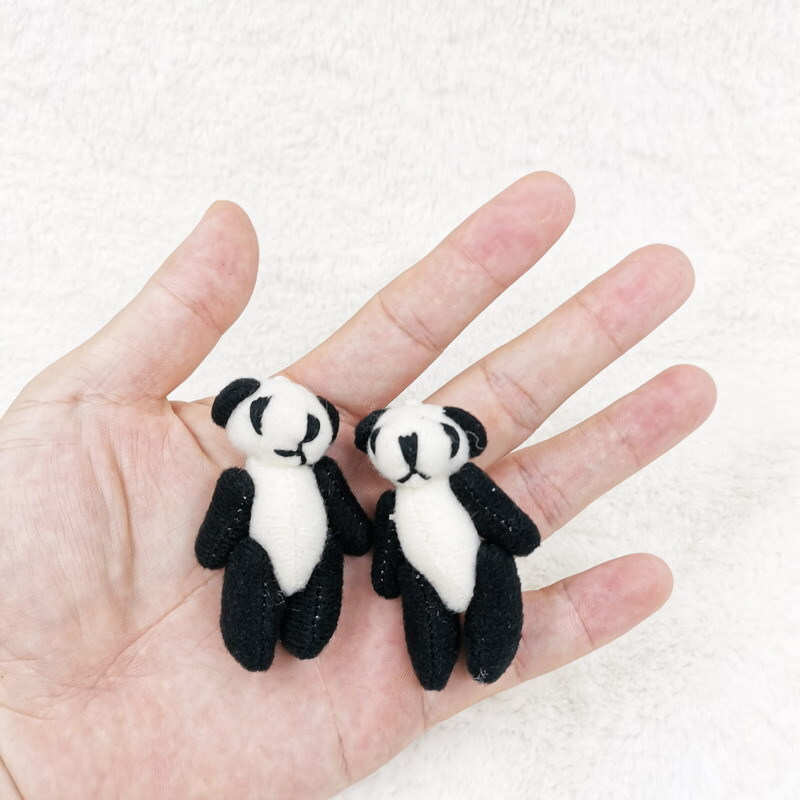 Handmade Plush Toy 1:12 Scale Dollhouse Animal Cute Panda Baby Doll  Miniature