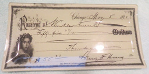 Max Stern & Co Stationers Antique Check Bent Glass Tray Trinket