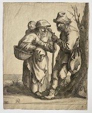 Pieter Jansz Quast (Dutch 1605-47) The Beggar, c. 1634-1640 old master etching