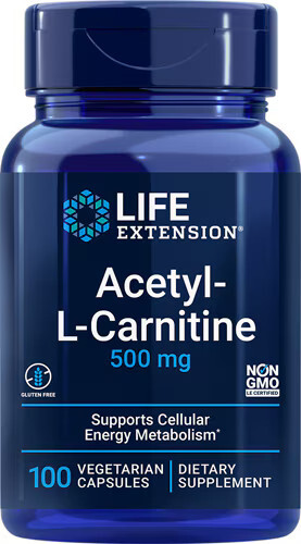LIFE EXTENSION Acetyl-L-Carnitine 500 mg, 100 vegetarian capsules