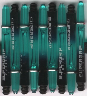 2in. 2ba Black/Jade HARROWS SUPERGRIP FUSION Dart Shafts & Rings: 1 Set of 3