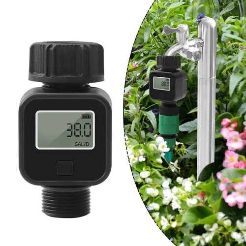 3/4" Digital Water Flow Meter High Accuracy IPX5 Waterproof Indoor Outdoor Use - Picture 2 of 10