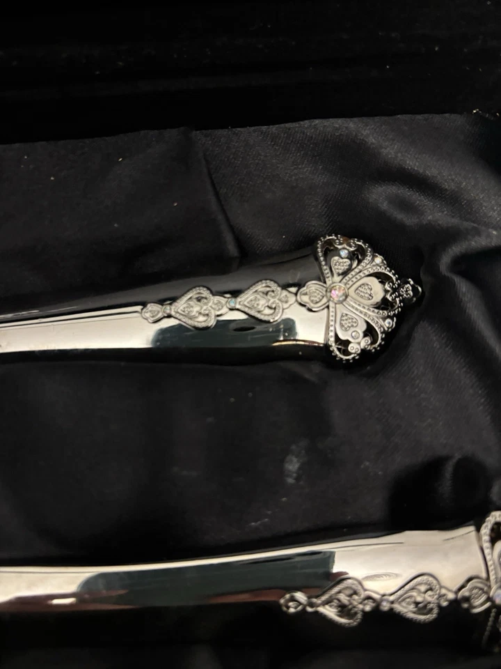 Juego de servir pasteles de acero inoxidable por Things Remembered con estuche de terciopelo. Foto 4 de 4