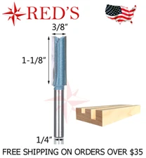 Tideway Carbide IND LC01020604 3/8" Straight 1/4" shank router bit