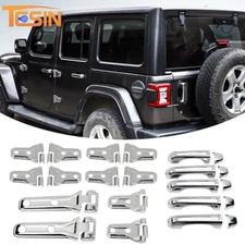 Tailgate Handle Door Hood Hinge Cover 4-DR Trim For 2018+ Wrangler JL JLU 34pc