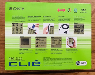 SONY CLIE PEG-S320 Handheld Palm OS V4 Silver w/ Dock Tested