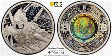 BIT003 Unfunded 2 OZ Silver 2023 Lealana 0.2020 Bitcoin. PCGS PR69.Error variety