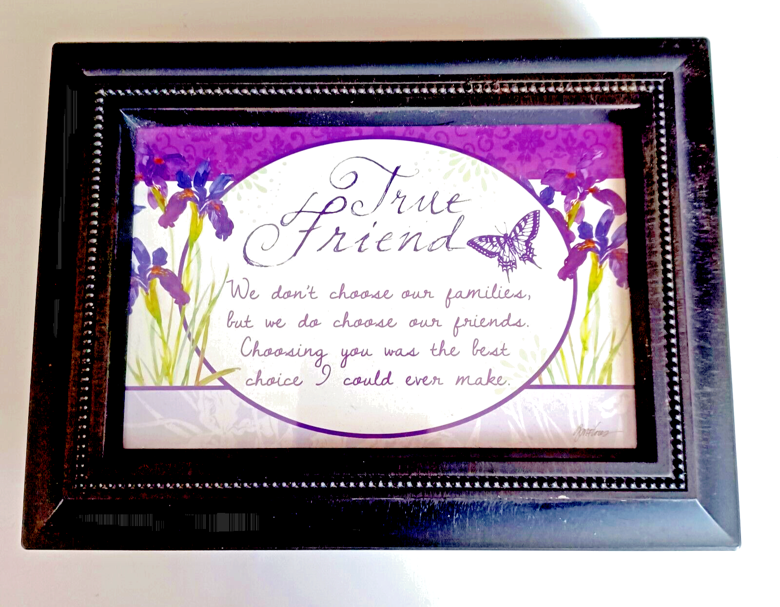 Music Box True Friend Sentiment Gift Floral Plays Carousel Waltz 8