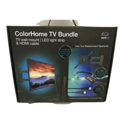 Aura LED Color Home Tv Mount-LED Strip & HDMI Cable 32''-55''