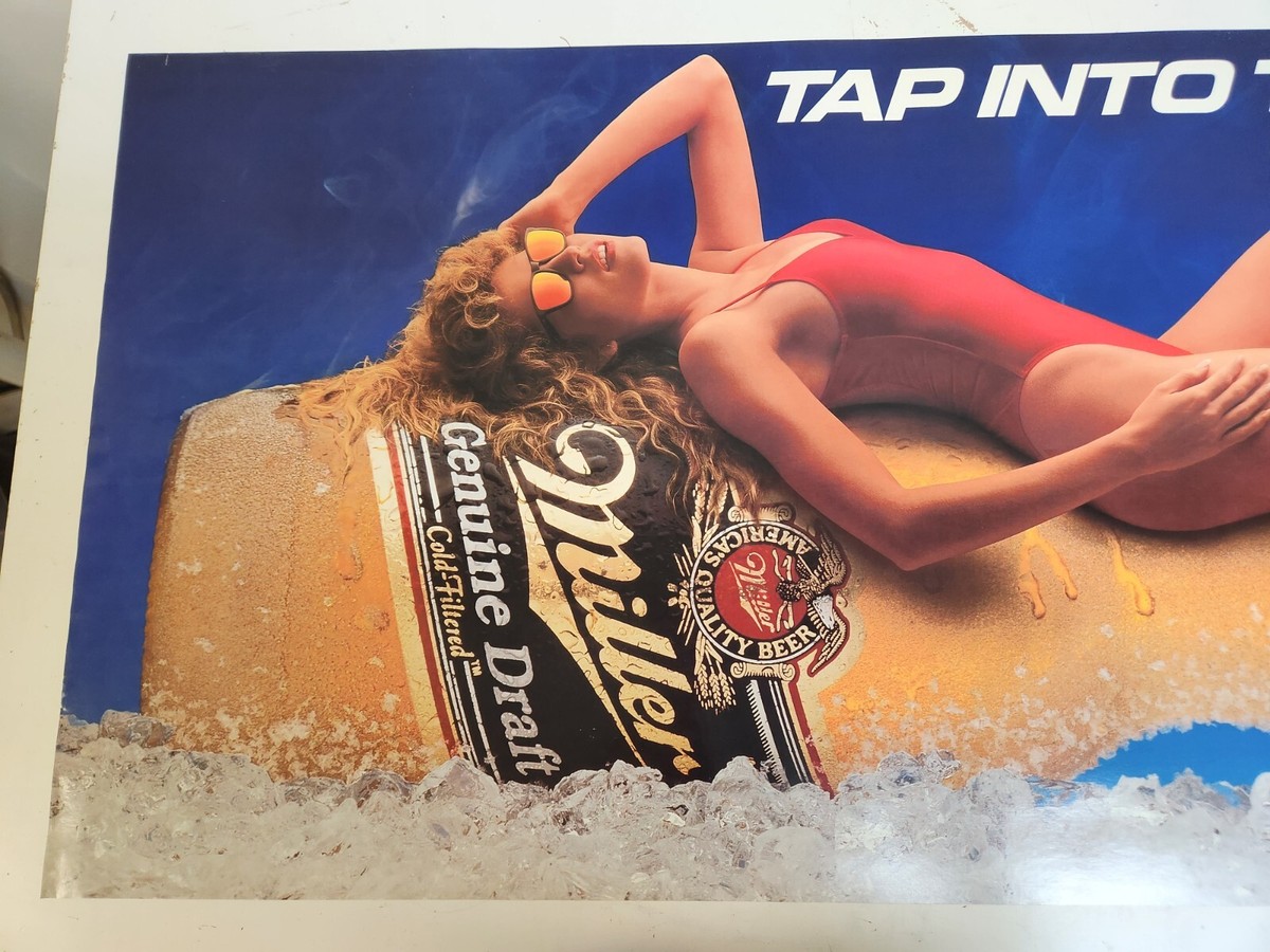 Vintage Miller Beer Genuine Draft Gold Filtered Tap into the Cold