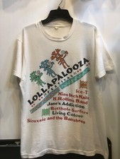 Vintage T-Shirt 90s Band Lollapalooza 1991 White Cotton All size Unisex HRL131