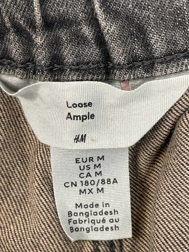 Pantalones cortos de jean para mujer H&M sueltos gris oscuro talla M Foto 3 de 4