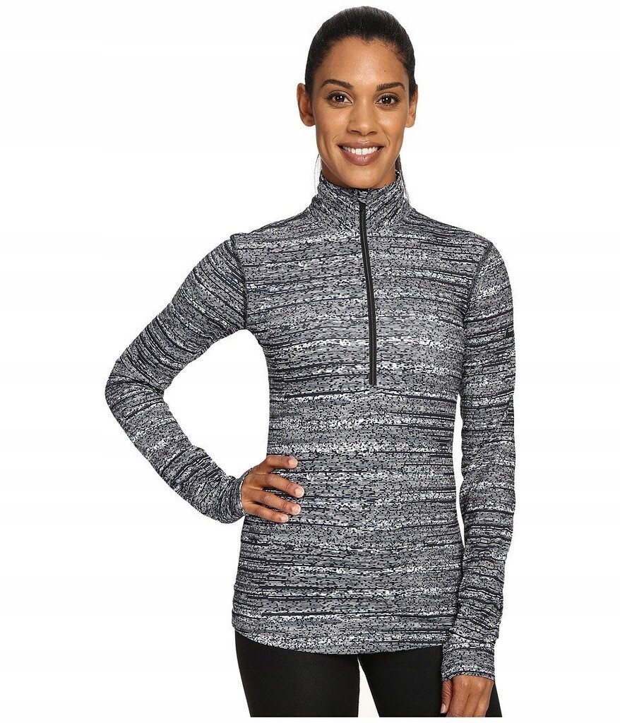 Women's Nike Pro Warm Subtle Print 1/2 Zip Pullover Heather Grey
