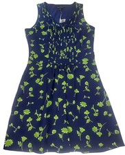 Banana Republic Dress Women’s Size 8 Blue Green Floral Print Fit & Flare NWT