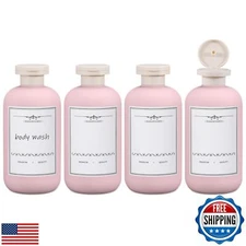 ASEVAT 10oz 4pack Refillable Travel Shampoo and Conditioner Bottles, Travel S