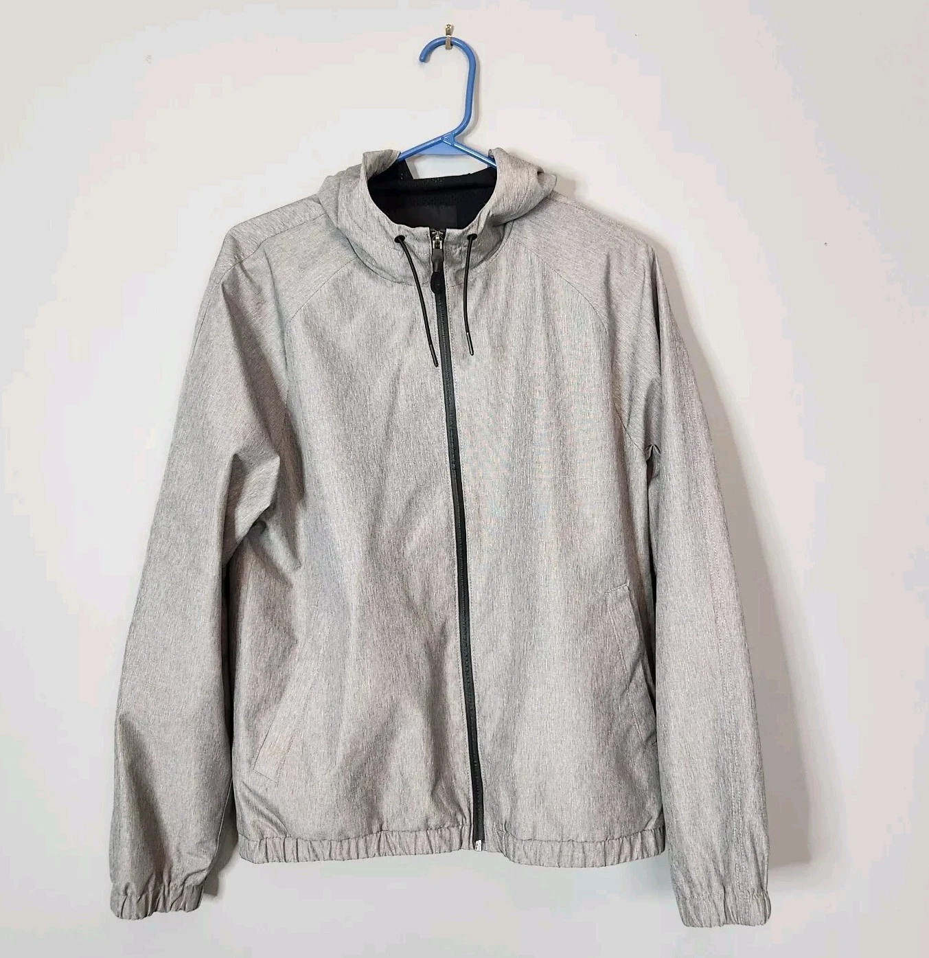 Marc Anthony Mens Windbreaker Jacket Light Gray Slim Hiking Athletic Gorpcore